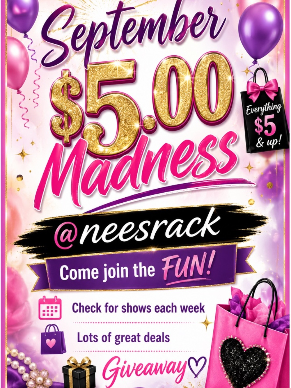 September $5.00 Madness @ neesrack